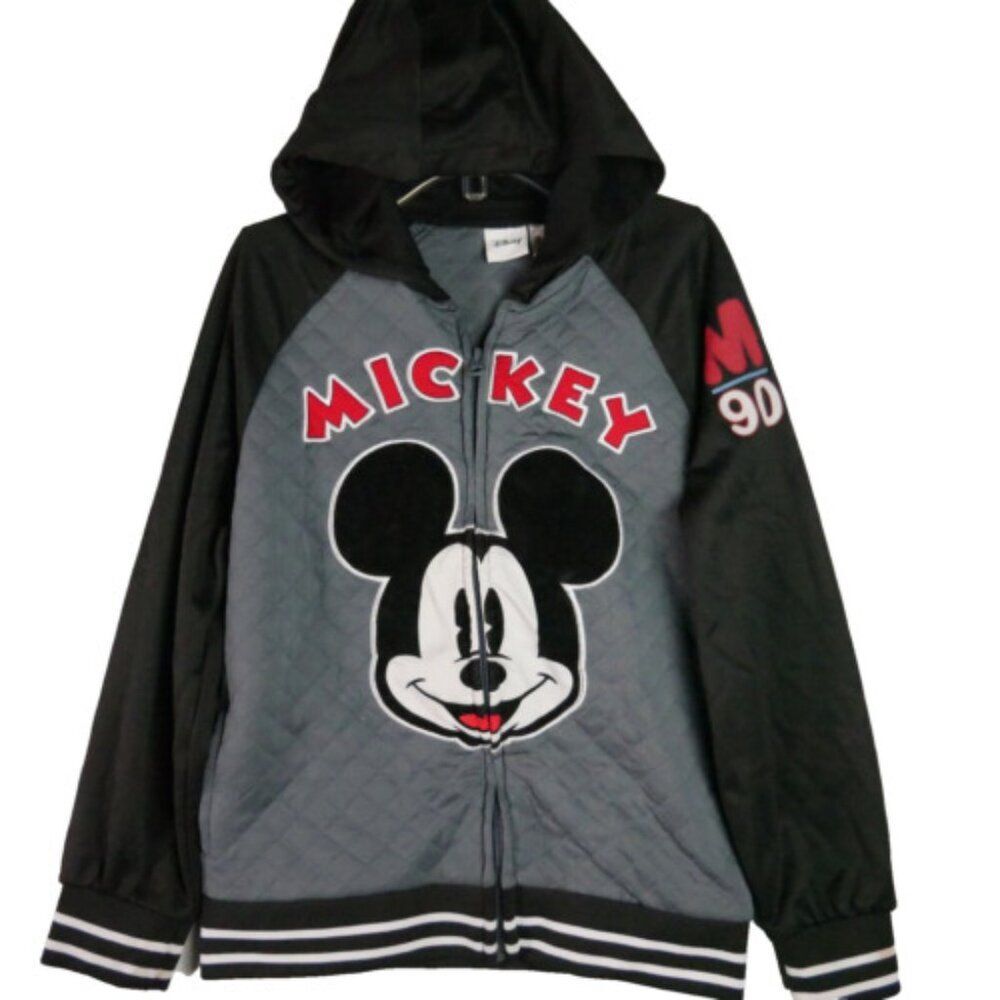 Disney Mickey Mouse Boys Size 7 Full-Zip Hooded Varsity Bomber Jacket